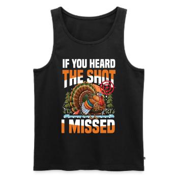 Truthahnjagd Abenteuer: Ich Will Nur Putenjagd - Männer Premium Bio Tank Top - Schwarz - Vorne - AI Model Male 178 light (178cm)