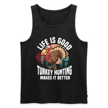 Truthahnjagd Abenteuer: Ich Will Nur Putenjagd - Männer Premium Bio Tank Top - Schwarz - Vorne - AI Model Male 178 light (178cm)