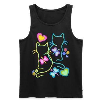 Été Chats Chat Enfants Enfant - Débardeur bio Premium Homme - noir - Devant - Michal (187cm)