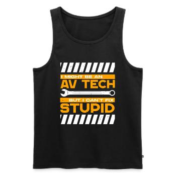 Audiovisual Technician I Can't Fix Stupid - Men's Premium Organic Tank Top - black - Front - AI Model Male 178 light (178cm)