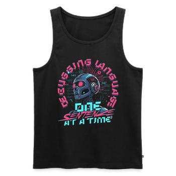 Computerlinguist - Männer Premium Bio Tank Top - Schwarz - Vorne - Michal (187cm)