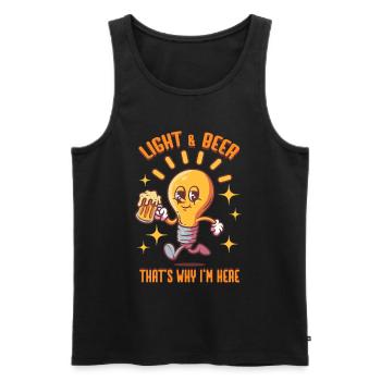 Lighting technicians, light and beer - Men's Premium Organic Tank Top - black - Front - AI Model Male 178 light (178cm)