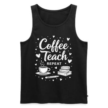 CoffeeTeach Repeat – Formation des formateurs d’enseignants - Débardeur bio Premium Homme - noir - Devant - Michal (187cm)