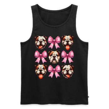 Coquette Bow Bulldog Dog Mom Pink - Men's Premium Organic Tank Top - black - Front - Michal (187cm)