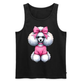 Coquette Bow Poodle Dog Mom Pink Bow - Men's Premium Organic Tank Top - black - Front - AI Model Male 178 light (178cm)
