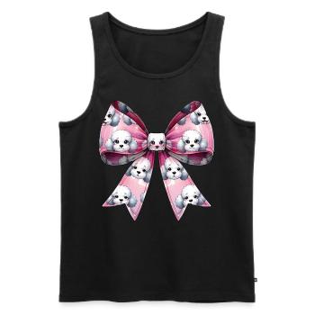 Coquette Bow Poodle Dog Mom Pattern Pink - Men's Premium Organic Tank Top - black - Front - Michal (187cm)