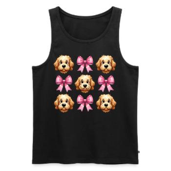 Coquette Bow Golden Doodle Chien Goldendoodle - Débardeur bio Premium Homme - noir - Devant - Michal (187cm)