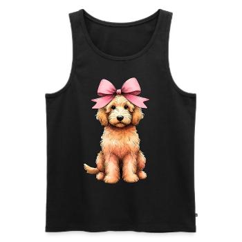 Coquette Bow Golden Doodle Chien Goldendoodle - Débardeur bio Premium Homme - noir - Devant - Michal (187cm)