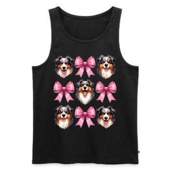 Coquette Bow Australian Shepherd Dog Mom Pink - Männer Premium Bio Tank Top - Schwarz - Vorne - Michal (187cm)