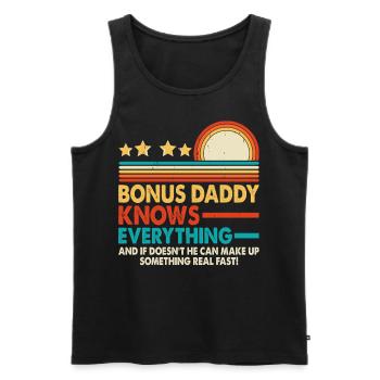 Bonus Dad - Men's Premium Organic Tank Top - black - Front - Michal (187cm)
