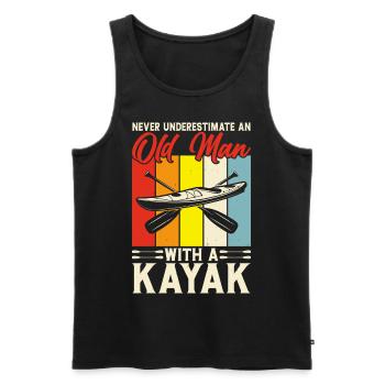 Kayak Kayaking Paddling Kayaker Female Kayaker - Men's Premium Organic Tank Top - black - Front - Michal (187cm)