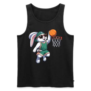 Basket Bunny Easter - Men's Premium Organic Tank Top - black - Front - AI Model Male 178 light (178cm)