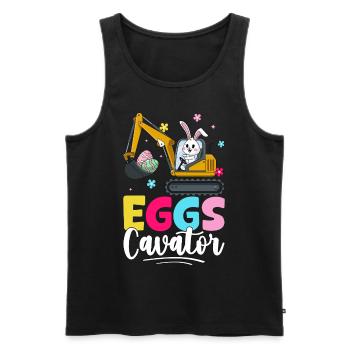 Eggs Cavator - Men's Premium Organic Tank Top - black - Front - AI Model Male 178 light (178cm)