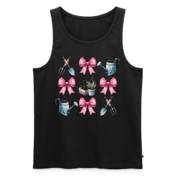 Coquette Bow Gardening Gardener Tools - Men's Premium Organic Tank Top - black - Front - AI Model Male 178 light (178cm)