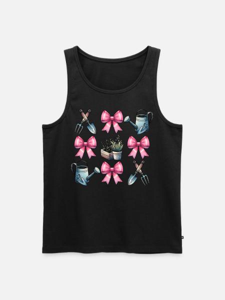Coquette Bow Gardening Gardener Tools - Men's Premium Organic Tank Top - black