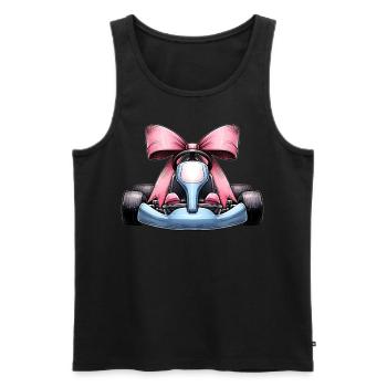 Coquette Bow Go Kart Racer Kart Fête des Mères Rose - Débardeur bio Premium Homme - noir - Devant - Michal (187cm)