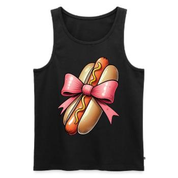 Coquette Schleife Hot Dog Hotdog Muttertag Rosa - Männer Premium Bio Tank Top - Schwarz - Vorne - AI Model Male 178 light (178cm)
