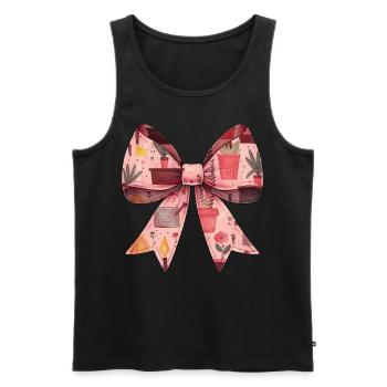 Coquette Bow Gardening Gardener Plants Pattern - Men's Premium Organic Tank Top - black - Front - Michal (187cm)