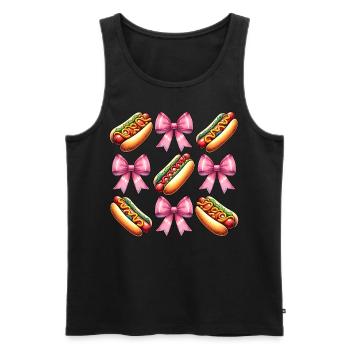 Coquette Schleife Hot Dog Hotdog Muttertag Rosa - Männer Premium Bio Tank Top - Schwarz - Vorne - AI Model Male 178 light (178cm)