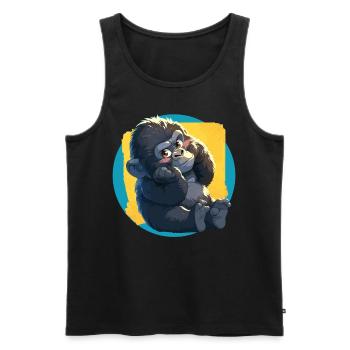 Berggorillas Berggorilla - Männer Premium Bio Tank Top - Schwarz - Vorne - AI Model Male 178 light (178cm)