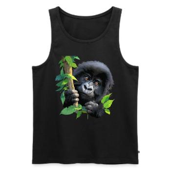 Berggorillas Berggorilla - Männer Premium Bio Tank Top - Schwarz - Vorne - AI Model Male 178 light (178cm)