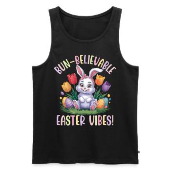 Bun-Believable Easter Vibes - Men's Premium Organic Tank Top - black - Front - AI Model Male 178 light (178cm)