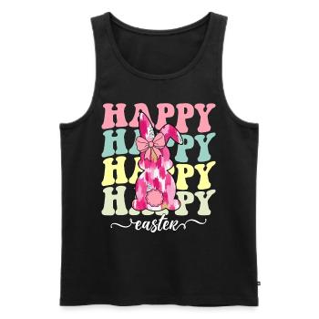 Happy Easter - Men's Premium Organic Tank Top - black - Front - AI Model Male 178 light (178cm)