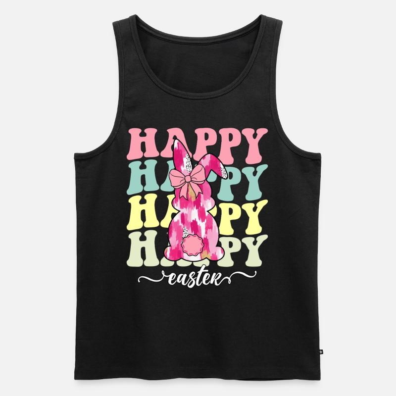 Frohe Ostern - Männer Premium Bio Tank Top - Schwarz