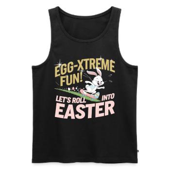 Lustiger Skater-Hase – Oster-Geschenkidee - Männer Premium Bio Tank Top - Schwarz - Vorne - Michal (187cm)