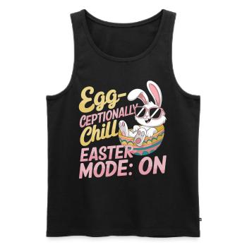 Relaxed Easter Bunny – Funny Easter Gift - Men's Premium Organic Tank Top - black - Front - Michal (187cm)