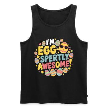 Ich bin eier-weise großartig – Lustiges Ostershirt - Männer Premium Bio Tank Top - Schwarz - Vorne - AI Model Male 178 light (178cm)