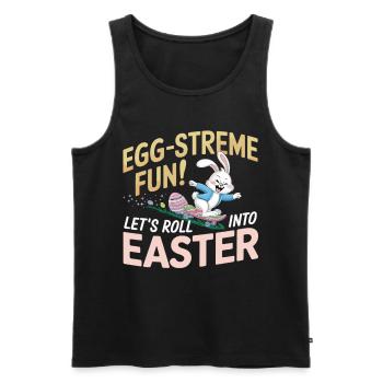 Skateboard-Hase – Cooles Osterdesign - Männer Premium Bio Tank Top - Schwarz - Vorne - AI Model Male 178 light (178cm)