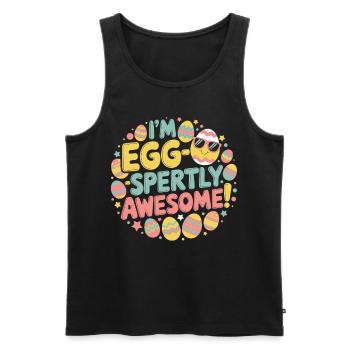 I’m Egg-wise Great – Cadeau de Pâques - Débardeur bio Premium Homme - noir - Devant - Michal (187cm)