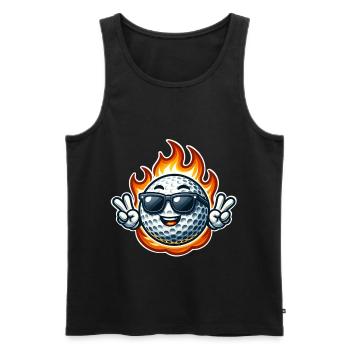 Golf Feuerball - Männer Premium Bio Tank Top - Schwarz - Vorne - Michal (187cm)