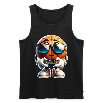 Basketball Gaming Gamer - Men's Premium Organic Tank Top - black - Front - Michal (187cm)