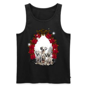 Hund Hunde Kinder Kind - Männer Premium Bio Tank Top - Schwarz - Vorne - AI Model Male 178 light (178cm)