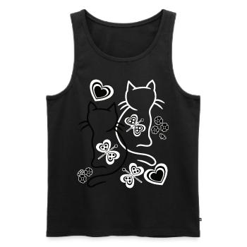 Cats, Cats, Children, Child, Toddlers, Retro, 80s - Men's Premium Organic Tank Top - black - Front - Michal (187cm)
