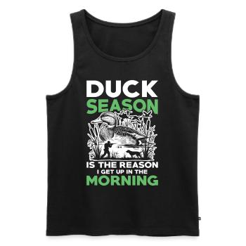 Duck hunters shoot heavier loads flag - Men's Premium Organic Tank Top - black - Front - AI Model Male 178 light (178cm)