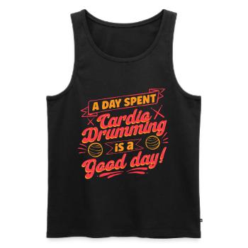Cardio Drummer Kardio Trommeln - Männer Premium Bio Tank Top - Schwarz - Vorne - AI Model Male 178 light (178cm)