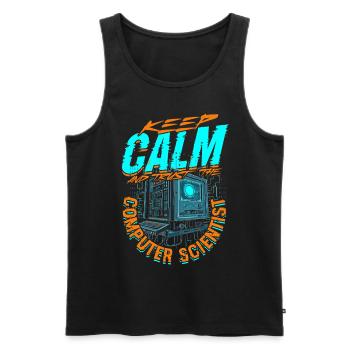 Keep Calm And Trust Theoretical Computer Scientist - Men's Premium Organic Tank Top - black - Front - AI Model Male 178 light (178cm)