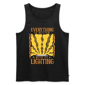Lighting Technician Everything Is Better With Lighting - Men's Premium Organic Tank Top - black - Front - AI Model Male 178 light (178cm)