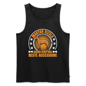 I wear Magyar Vizsla hair pointing dog - Men's Premium Organic Tank Top - black - Front - AI Model Male 178 light (178cm)