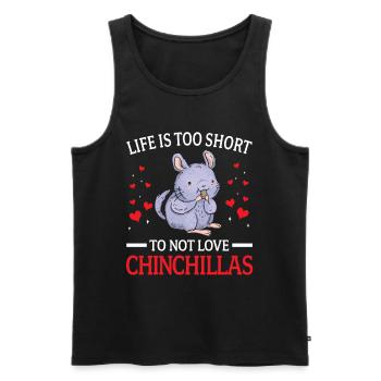 Chinchilla n’aime pas les rongeurs Souris laineuse - Débardeur bio Premium Homme - noir - Devant - Michal (187cm)