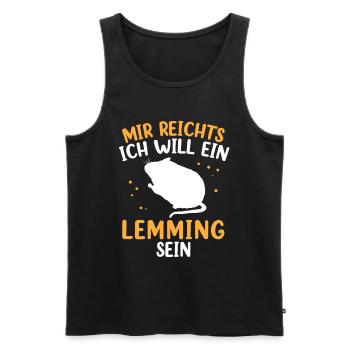 Veut qu’un lemming soit un campagnol Lemming - Débardeur bio Premium Homme - noir - Devant - AI Model Male 178 light (178cm)