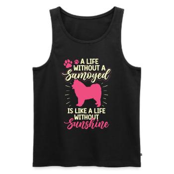 Samojede Samojedenspitz Leben ohne Samojede - Männer Premium Bio Tank Top - Schwarz - Vorne - AI Model Male 178 light (178cm)