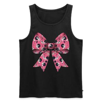 Coquette Bow Astronaut Space Pattern Pink - Men's Premium Organic Tank Top - black - Front - Michal (187cm)
