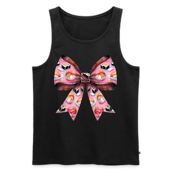 Coquette Bow Sushi Motif Cuisine Japonaise - Débardeur bio Premium Homme - noir - Devant - Michal (187cm)