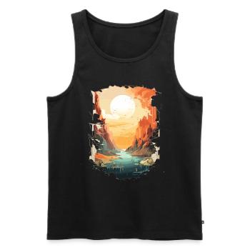 Beeindruckende Landschaftskunst in kräftigen - Männer Premium Bio Tank Top - Schwarz - Vorne - AI Model Male 178 light (178cm)