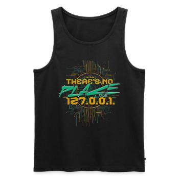 There's No Place Like 127.0.0.1. - Men's Premium Organic Tank Top - black - Front - Michal (187cm)