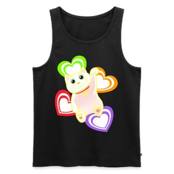 Katze Katzen Herz Herzen - Männer Premium Bio Tank Top - Schwarz - Vorne - AI Model Male 178 light (178cm)